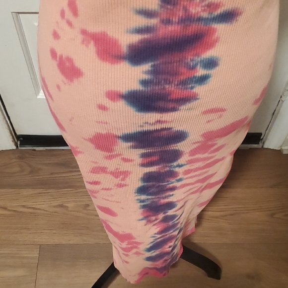 Fashion Nova Pink and Blue Tie-Dye Maxi Dress - Picture 6 of 9
